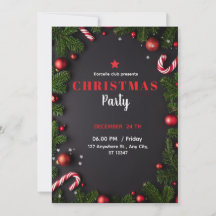 Elegant Poinsettia Christmas Invitation