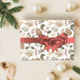 Elegant Poinsettia Christmas Wrapping Paper