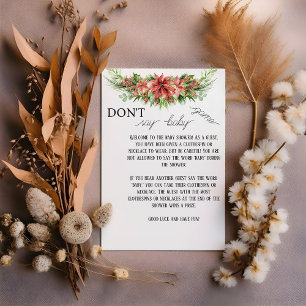 Elegant Poinsettia Floral Don't Say Baby Game Card