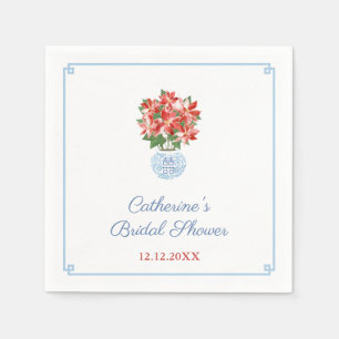 Elegant Poinsettia Ladies Holidays Luncheon Party Napkin