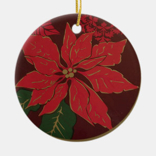 Elegant Poinsettia Ornament