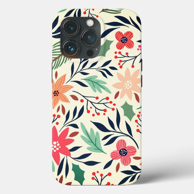 Elegant Poinsettia Pattern OtterBox iPhone Case (Back)