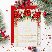Elegant Poinsettias Floral Sweet 16 Birthday Party