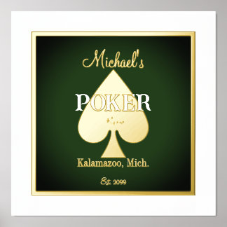 Elegant Poker Playing Cards Foil Accent Foil Prints