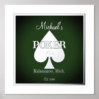 Elegant Poker Playing Cards Foil Accent Prints