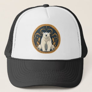 Elegant Polar Bear Illustration Trucker Hat