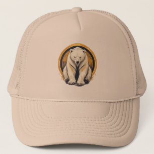 Elegant Polar Bear Illustration Trucker Hat