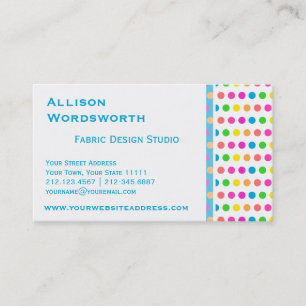 Elegant Polka Dot Designer Fun Polka Dots Business Card