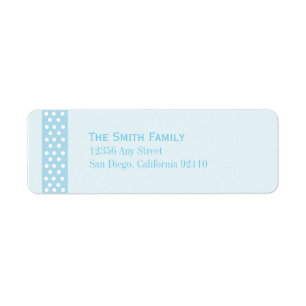 Elegant Polka Dot Return Address Label (blue)