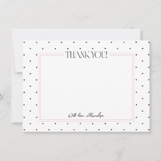 Elegant Polka Dot Thank You Stationery Cards