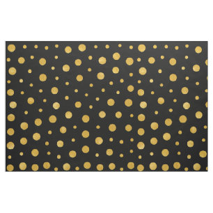Elegant polka dots - Black Gold Fabric