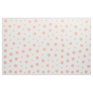 Elegant polka dots - Soft Pink Gold White Fabric