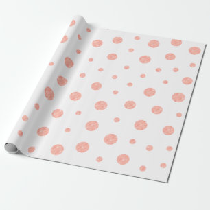 Elegant polka dots - Soft Pink Gold White Wrapping Paper
