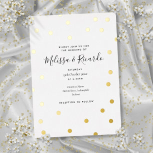 Elegant Polka Dots Wedding Gold