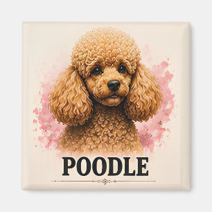 Elegant Poodle Premium Dog Portrait Artwork Magnet