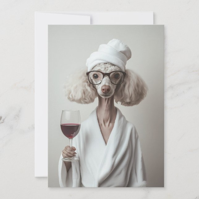 Elegant Poodle Spa Moment Invitation (Front)