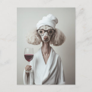 Elegant Poodle Spa Moment Postcard