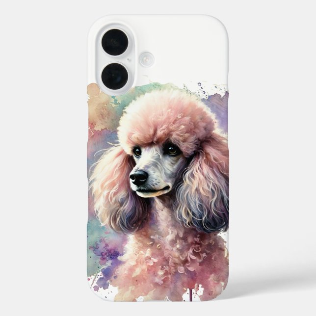 Elegant Poodle Watercolor Art Case-Mate iPhone Case (Back)