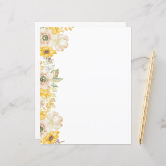 Elegant Poppy Floral Stationery Paper