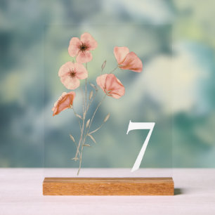 Elegant Poppy Meadow Orange Flowers  Acrylic Sign