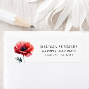 Elegant Poppy Return Address Label