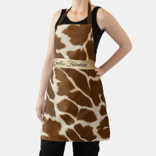 Elegant Popular Cow Faux Leather Collection Apron