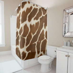 Elegant Popular Cow Faux Leather Collection Shower Curtain