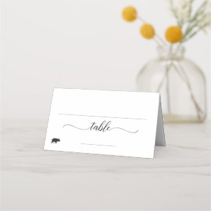 Elegant Pork Meal Option Wedding Place Card