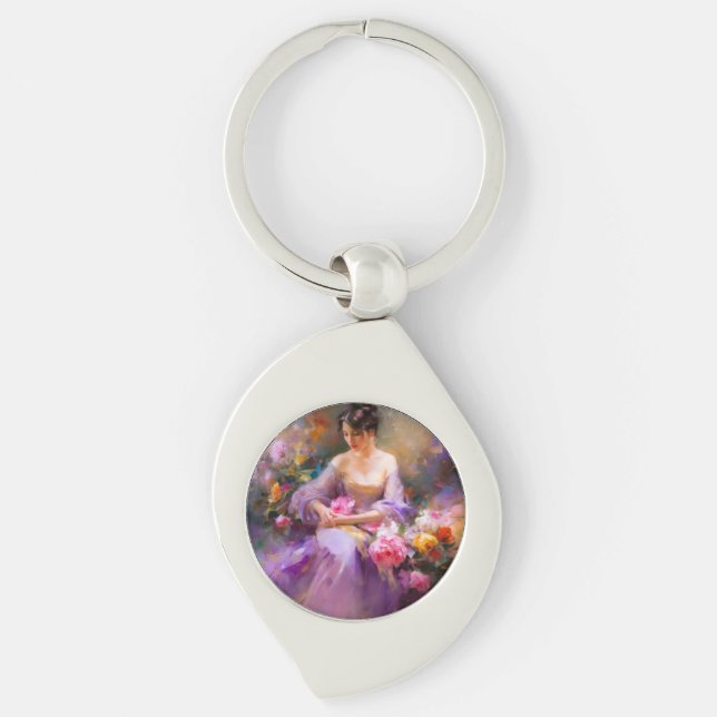 Elegant Portrait  Key Ring (Front)