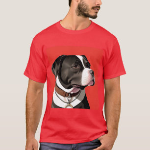 Elegant Portrait of a Black and White Dog T-Shirt