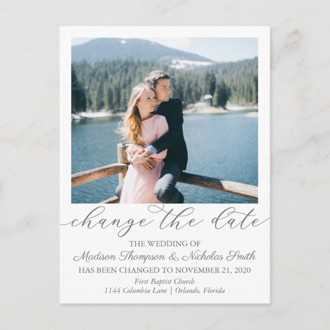 Elegant Portrait Picture Change The Date Postcard (Front)