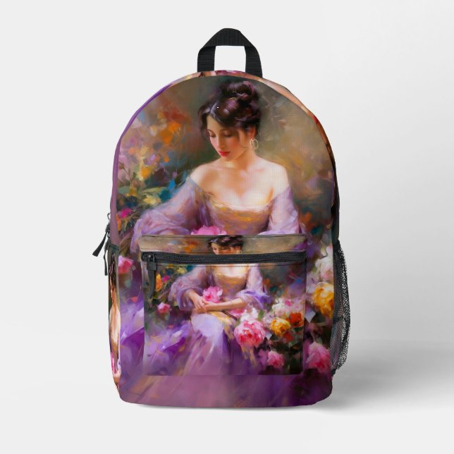 Elegant Portrait  Printed Backpack (Front)
