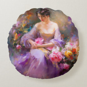 Elegant Portrait Round Cushion