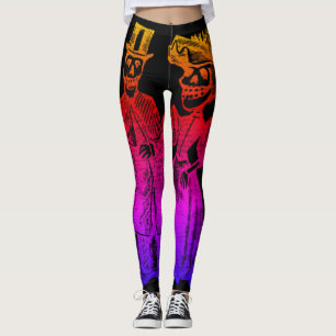 Elegant Posada Couple Skeletons Leggings