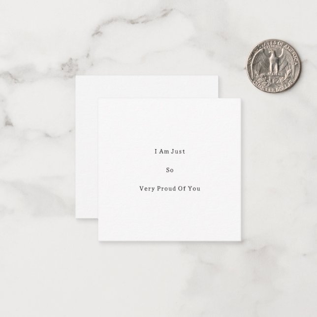 Elegant Positive Proud Of You Quote Card (Front/Back In Situ)