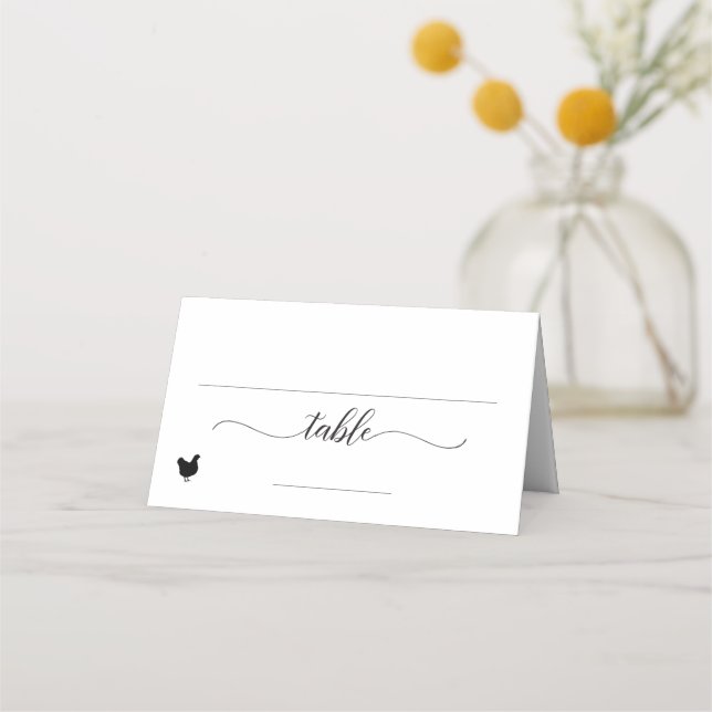 Elegant Poultry Meal Option Wedding Place Card (Front)