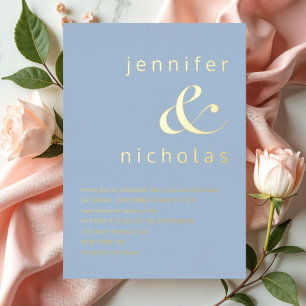 Elegant Powder Ampersand  Blue Wedding Gold