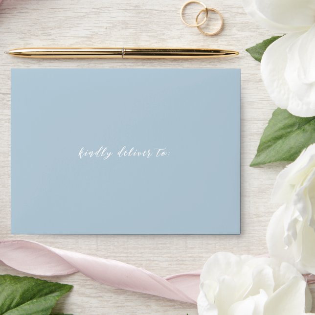 Elegant Powder Blue Modern Wedding Envelope (Wedding)