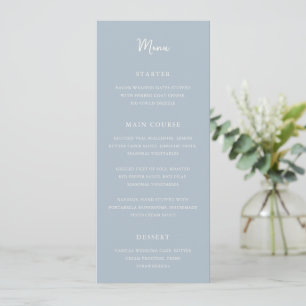 Elegant Powder Blue Modern Wedding Menu