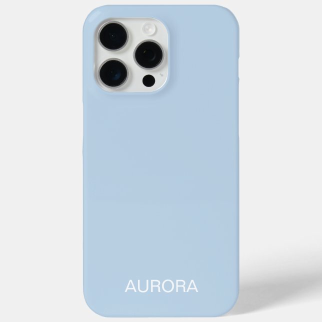 Elegant Powder Blue Personalised Name -  Case-Mate iPhone Case (Back)