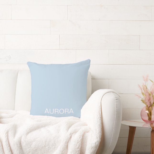 Elegant Powder Blue Personalised Name -  Cushion (Couch)