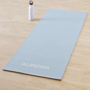 Elegant Powder Blue Personalised Name Yoga Mat