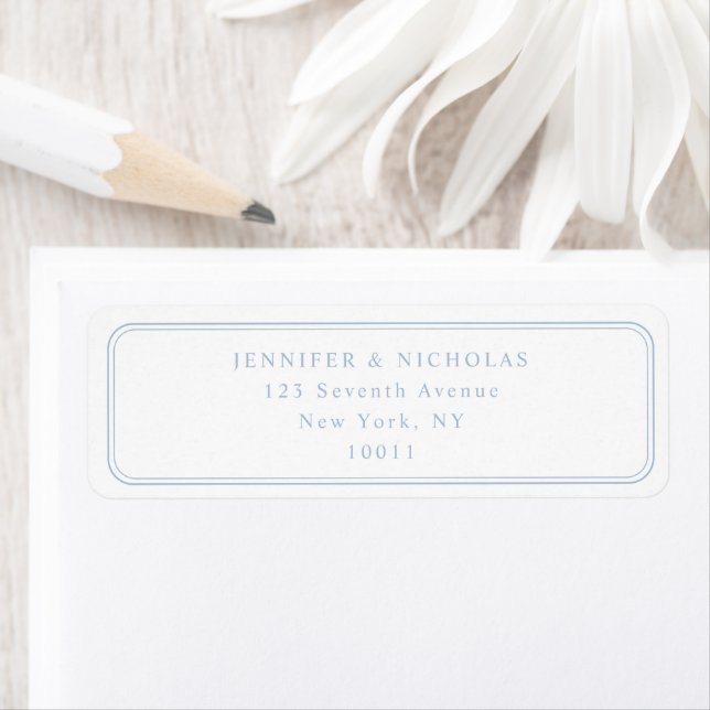 Elegant Powder Blue Wedding Return Address Return Address Label (Insitu)