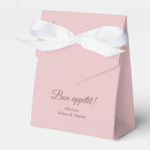 Elegant Powder Pink Bon Appetit Personalized Favour Box