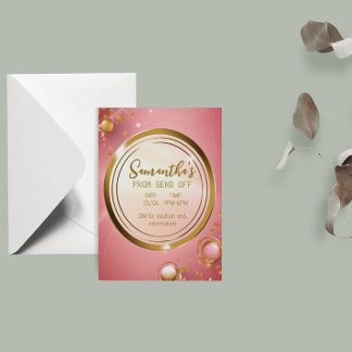 Elegant Powder Pink Prom Invitation Flyer