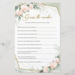 Elegant powder pink roses gold Guess The Number