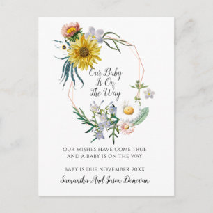 Elegant Pregnancy Announcement Postcard