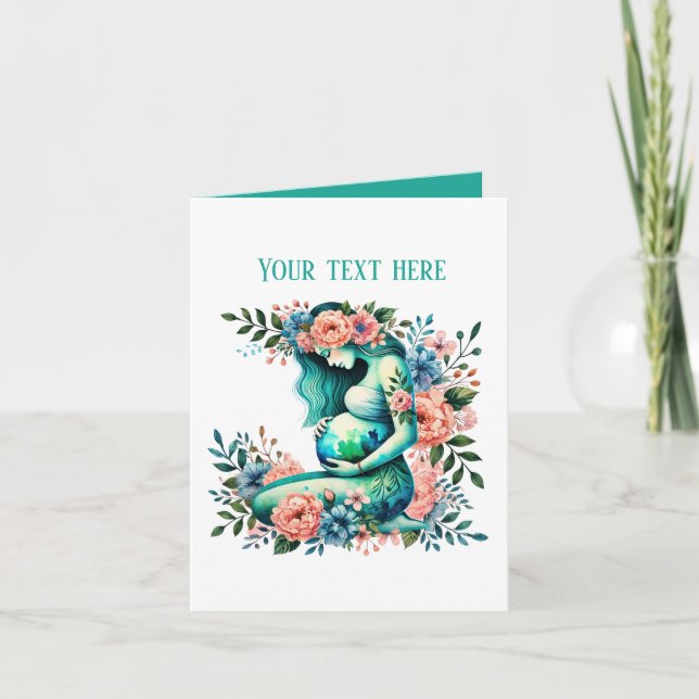 Elegant pregnant Mum add text any purpose  Card (Front)