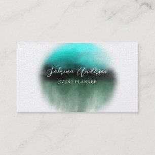 Elegant Premium Pearl Blue Watercolor Abstract Business Card