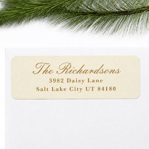 Elegant Preppy Christmas Family Return Address Label